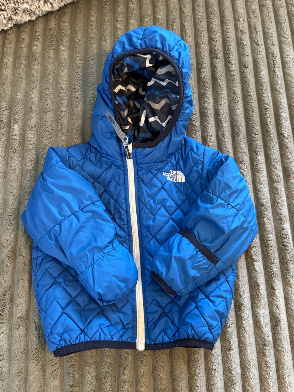 The North Face Bright Blue Quilted Hooded Puffer Jacket - Kids